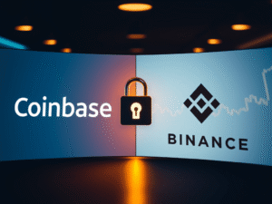 Secure crypto platforms Coinbase and Binance US side-by-side