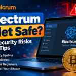 Electrum Bitcoin wallet security guide showing Bitcoin, a digital security shield, and tips to protect cryptocurrency from hackers and wallet vulnerabilities.