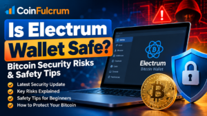 Electrum Bitcoin wallet security guide showing Bitcoin, a digital security shield, and tips to protect cryptocurrency from hackers and wallet vulnerabilities.